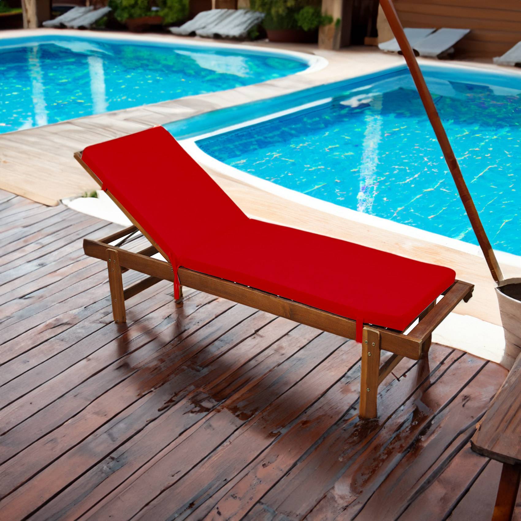 Home Maison - Matelas Bain de soleil extérieur imperméable MINORQUE - HOME MAISON - Polyester - Rouge - Imagen 3