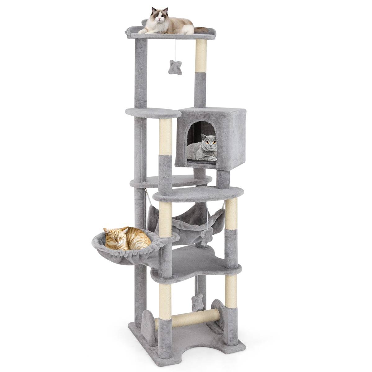 Maison Chic - Arbre à Chat Multi-niveaux de 176cm avec Perchoir Supérieur Condo Confortable Panier Hamac Poteaux - Image 1