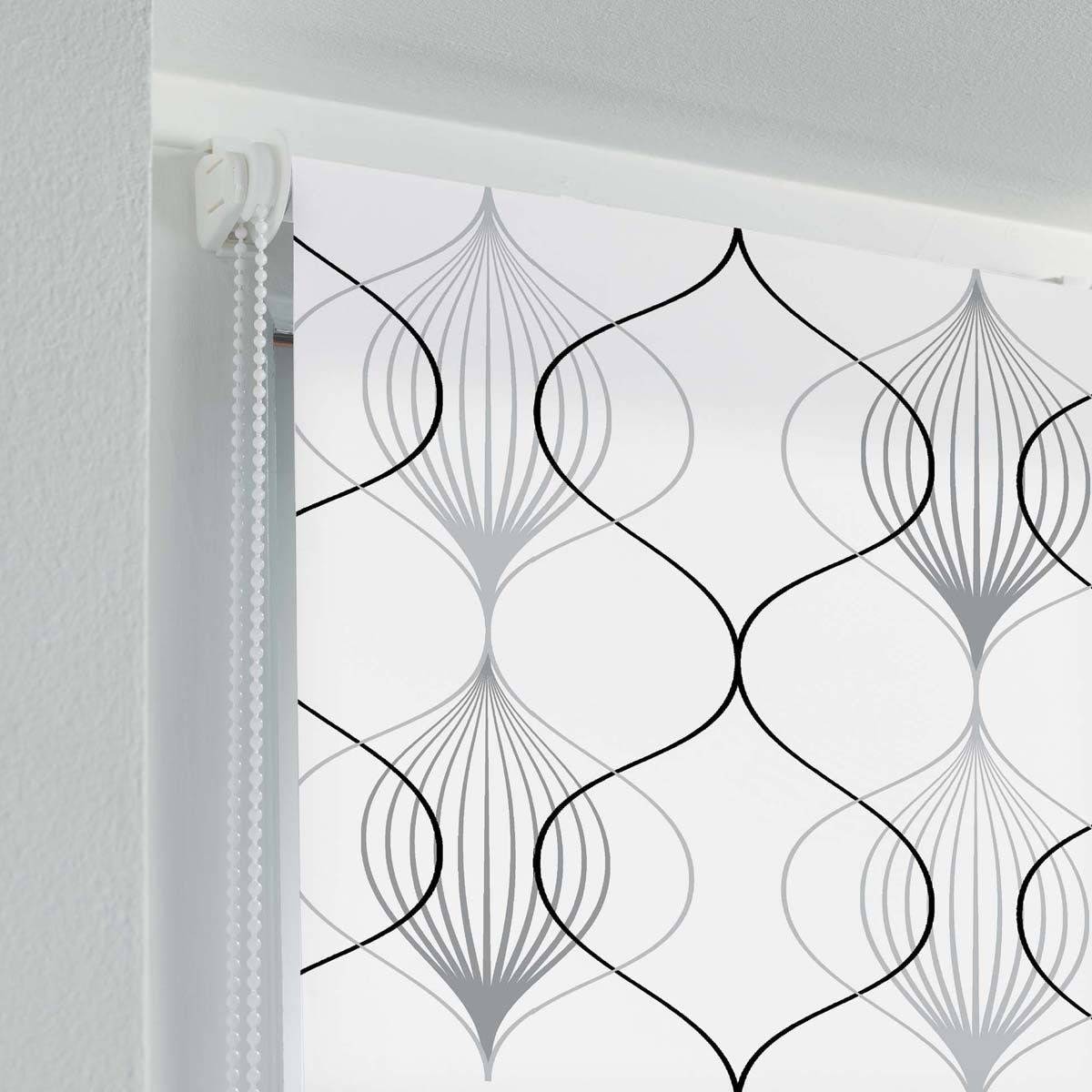 Store Enrouleur Tamisant "Lagune" 60x90cm Blanc & Gris - Image 2
