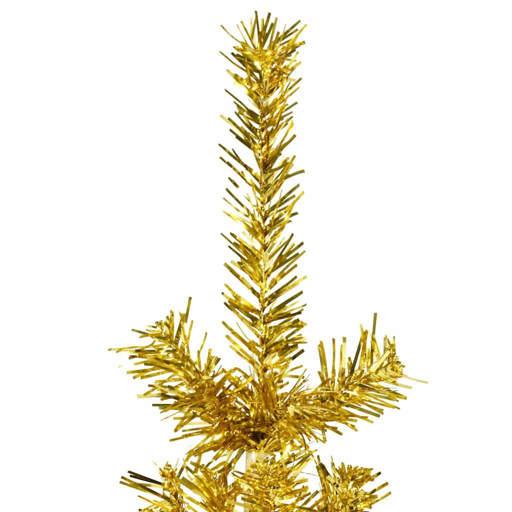 Demi Sapin de Noël | Arbre de Noël artificiel mince avec support Doré 210 cm Maison Chic - Image 4