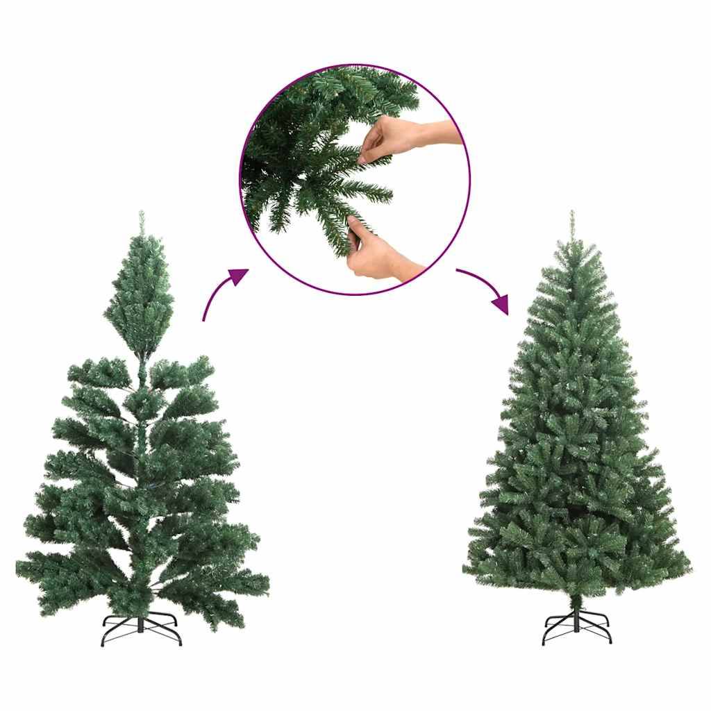 Demi Sapin de Noël | Arbre de Noël artificiel mince avec support Doré 210 cm Maison Chic - Image 7