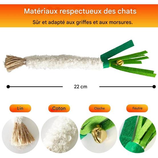 Jouets à Mâcher d'Herbe à Chat Pour Chats Matériaux Mixtes Durables, 22cm - Lytech - Image 5