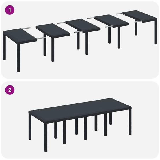 PANGIVO - Table de jardin polyrotin anthracite 250 x 100 x 73 cm - PANGIVO - Image 5