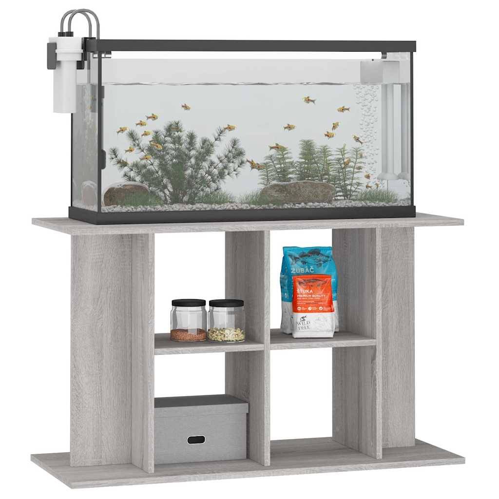 Meuble pour Aquarium Bois d'Ingénierie pour Salon avec Rangement 100x40x60 cm Gris Sonoma - ComfortXL Outdoor Living - Image 3