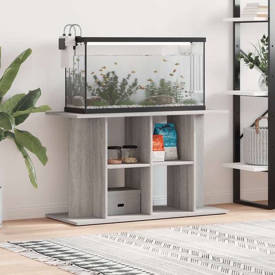 Meuble pour Aquarium Bois d'Ingénierie pour Salon avec Rangement 100x40x60 cm Gris Sonoma - ComfortXL Outdoor Living - Image 1