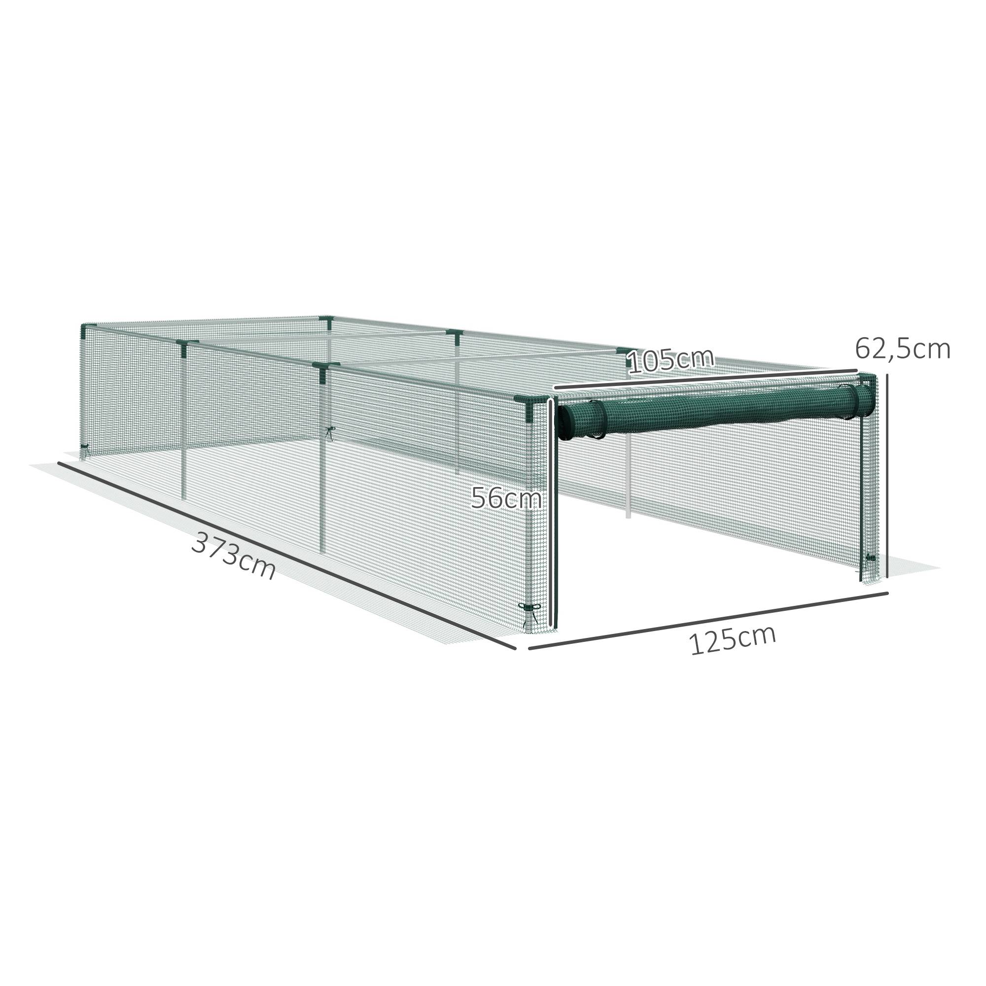 Filet de protection potager acier vert 125 x 373 x 62.5 cm - PANGIVO - Image 5