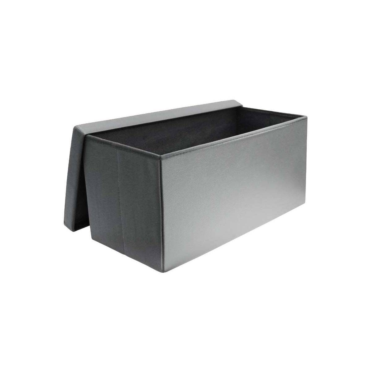 The Home Deco Factory - Banc coffre de rangement en polyuréthane Zoé Gris - Imagen 1