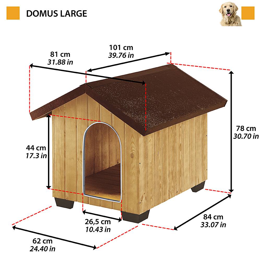 Ferplast - Ferplast Niche pour chiens pour l'extérieur DOMUS LARGE, bois FSC, Pieds isolants en plastique, Grille pour l'aération, Porte anti-morsures en - Imagen 2