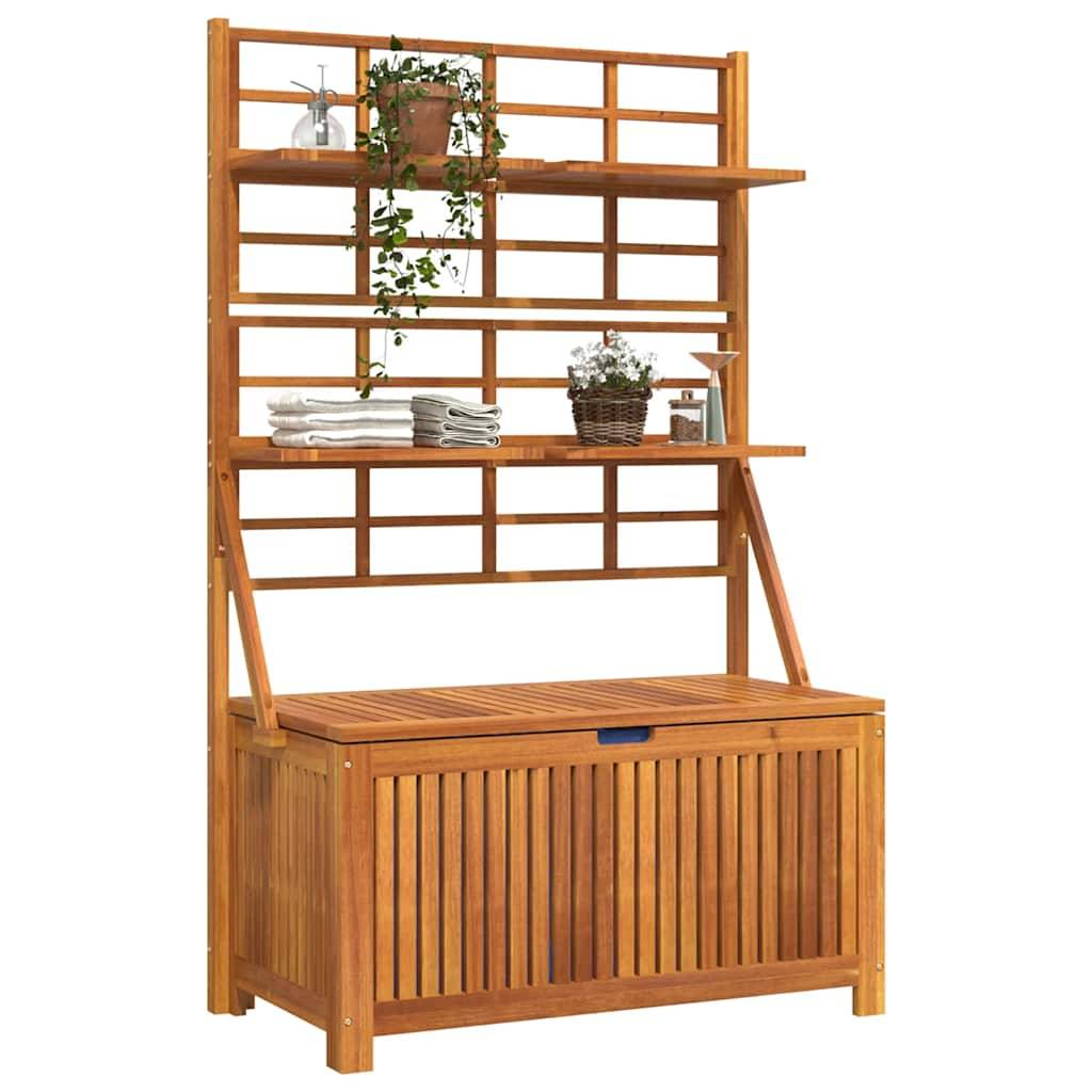 Boîte de rangement avec treillis bois d'acacia naturel 99 x 50 x 160 cm - PANGIVO - Image 3