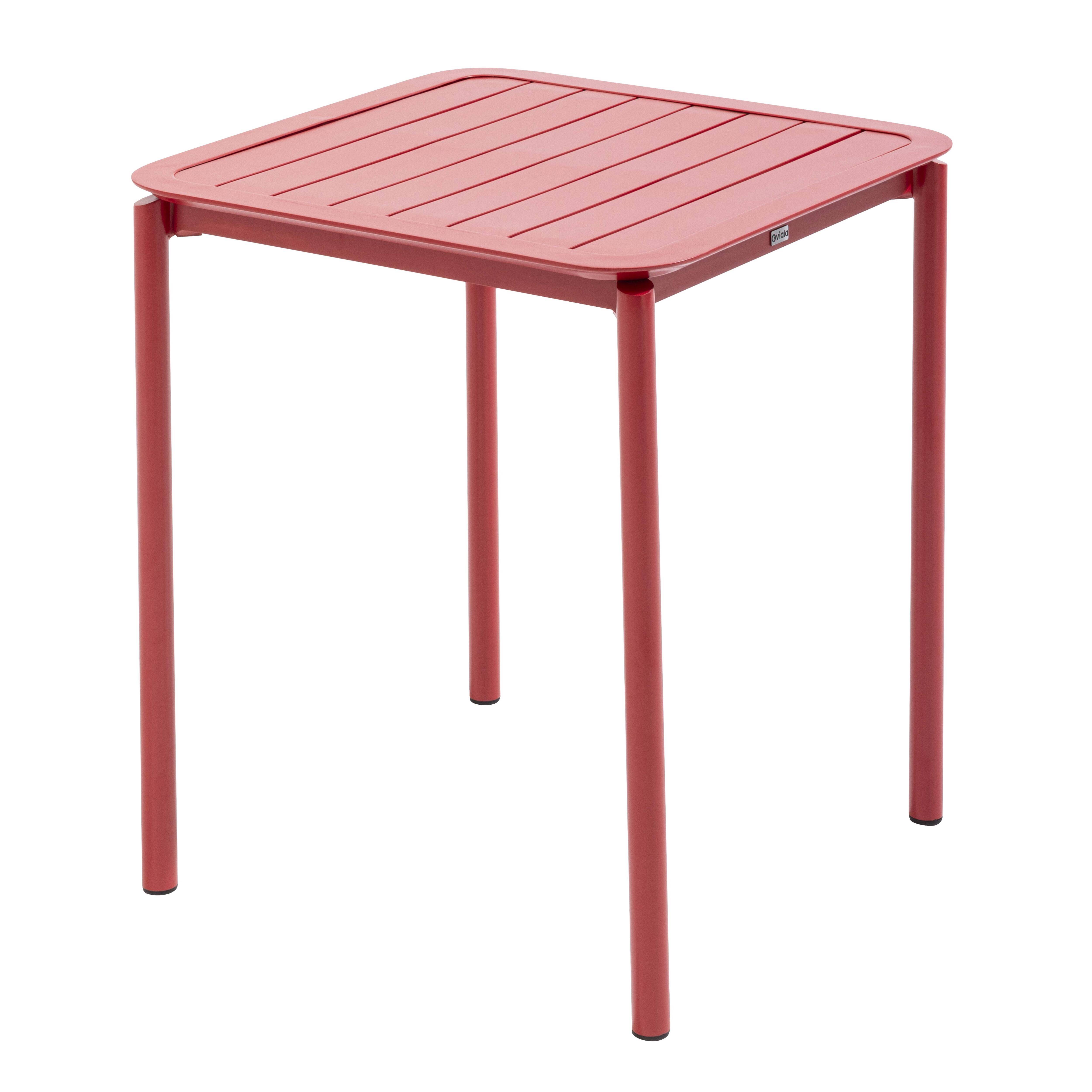 Oviala - Ensemble table de terrasse 70cm et 4 chaises rouge foncé Almada - Oviala - Imagen 5