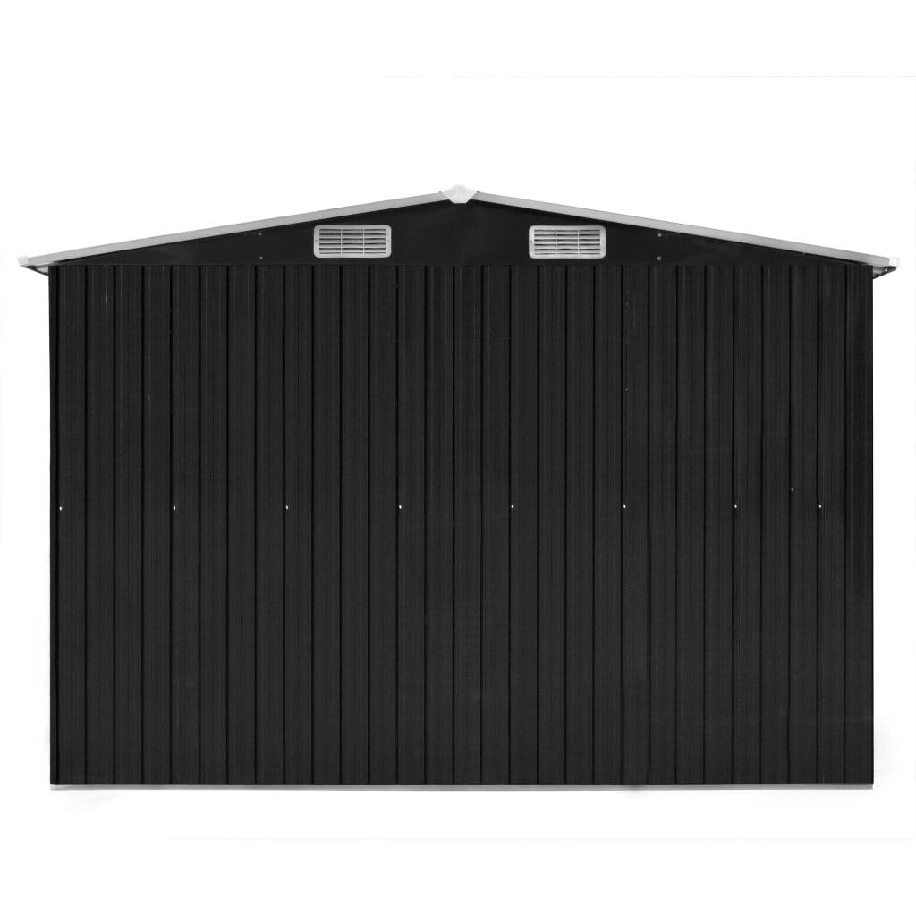 Helloshop26 - Abri de jardin cabane cabanon maison de stockage remise extérieur hangar outils robuste 257 x 580 x 181 cm métal anthracite - Imagen 3