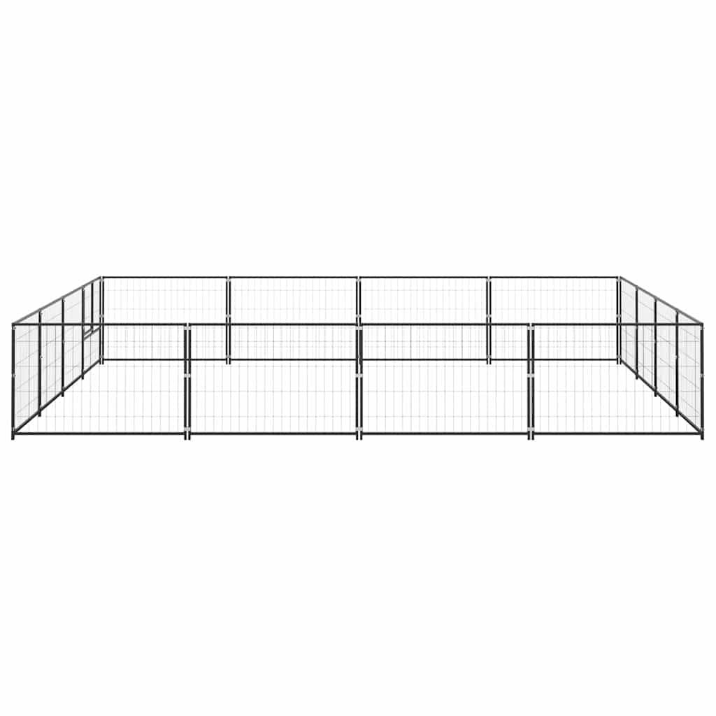 Vidaxl - Chenil Noir 16 m² Acier vidaXL 3082143 - Imagen 5