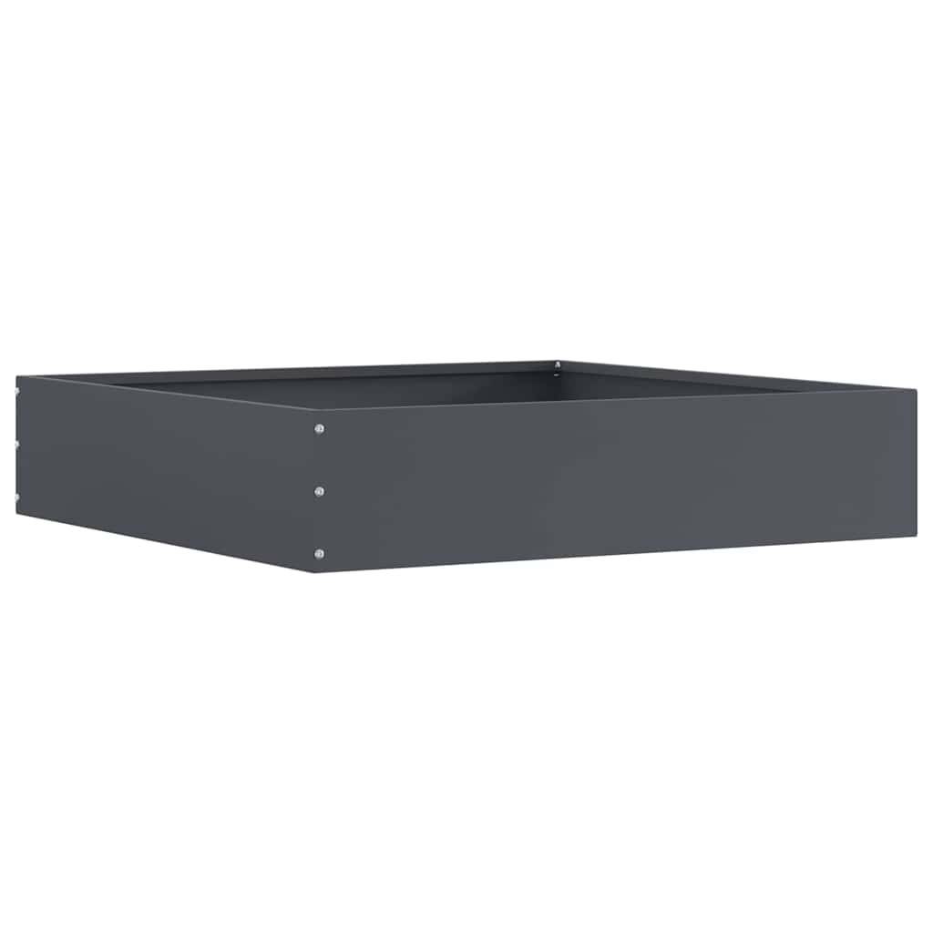 Bordure carrée acier aménagement jardin parterres fleurs 60x60cm anthracite 6pcs - ComfortXL Outdoor Living - Image 5