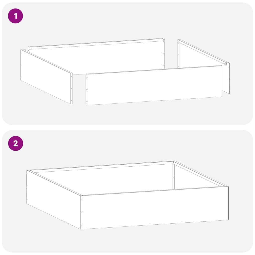 Bordure carrée acier aménagement jardin parterres fleurs 60x60cm anthracite 6pcs - ComfortXL Outdoor Living - Image 8