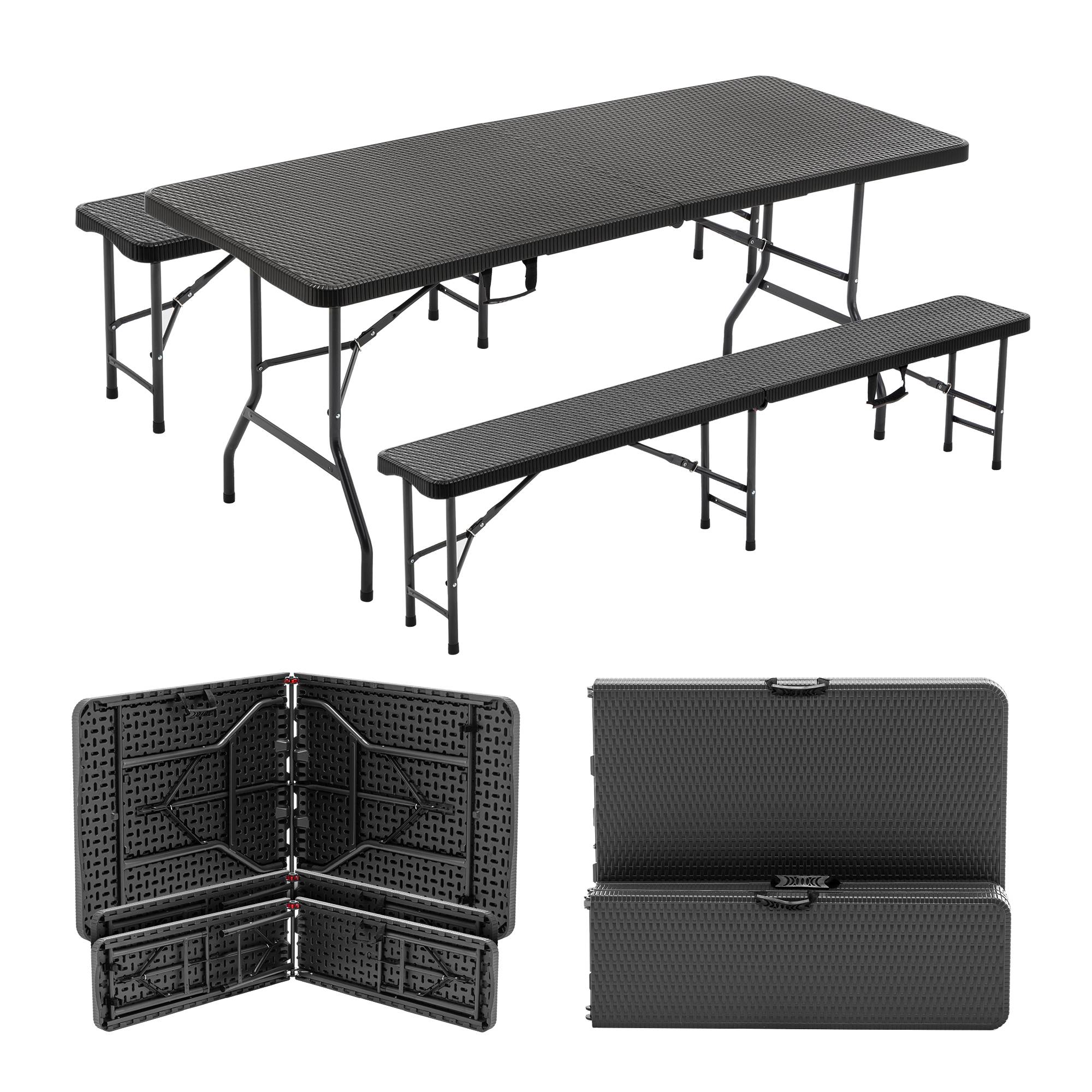 Table pliante + 2 bancs – robuste, imperméable, résiste au soleil - Image 10