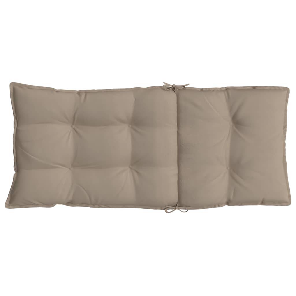 Coussins de chaise dossier haut tissu Oxford taupe 120 x 50 x 7 cm - PANGIVO - Image 7