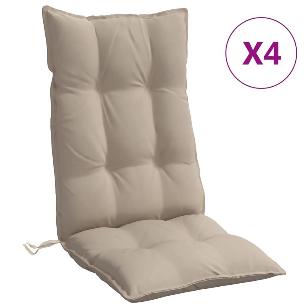 Coussins de chaise dossier haut tissu Oxford taupe 120 x 50 x 7 cm - PANGIVO - Image 2