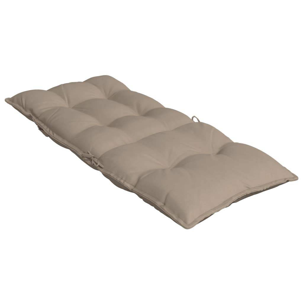 Coussins de chaise dossier haut tissu Oxford taupe 120 x 50 x 7 cm - PANGIVO - Image 6