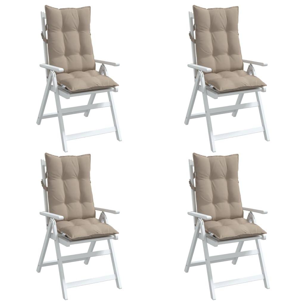 Coussins de chaise dossier haut tissu Oxford taupe 120 x 50 x 7 cm - PANGIVO - Image 4