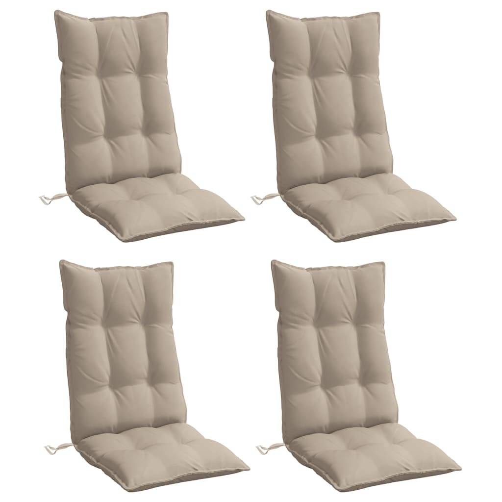 Coussins de chaise dossier haut tissu Oxford taupe 120 x 50 x 7 cm - PANGIVO - Image 3