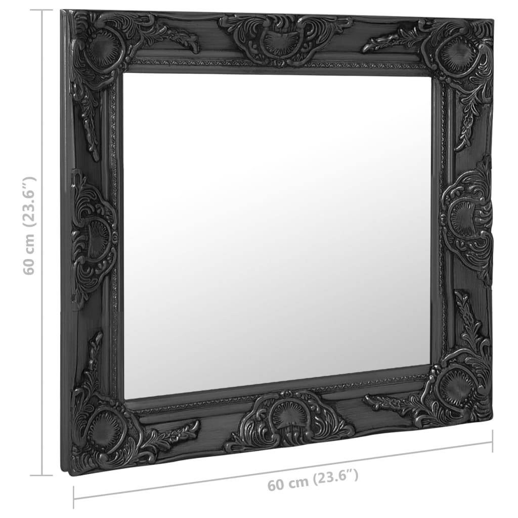 Maison Chic - Miroir mural - Miroir décoratif style baroque 60x60 cm noir - Image 6