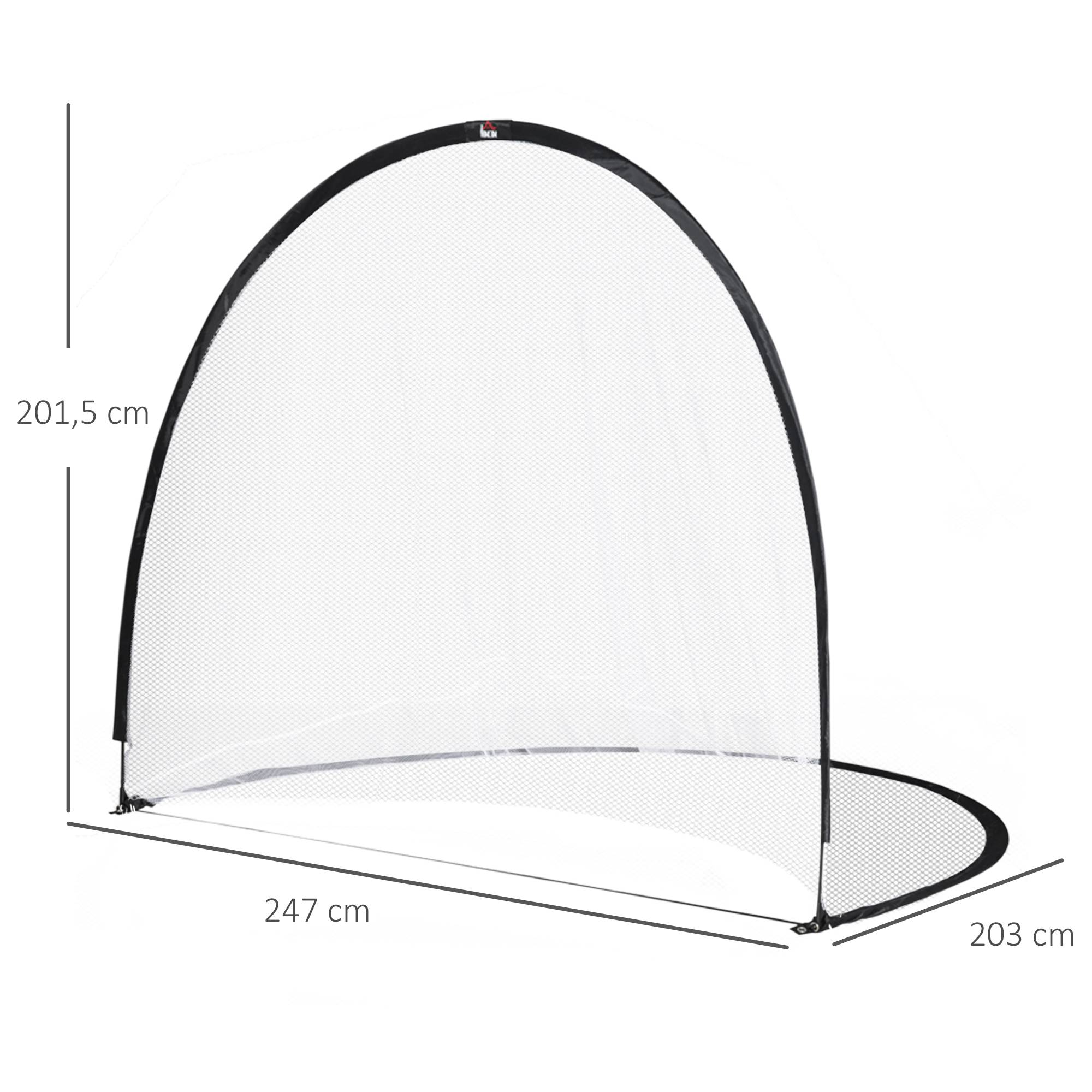 Homcom - Cage de foot portable - but de football pliable pop up - sac rangement, piquets - dim. 247L x 203l x 201,5H cm - fibre verre Oxford noir - HOMCOM - Imagen 3