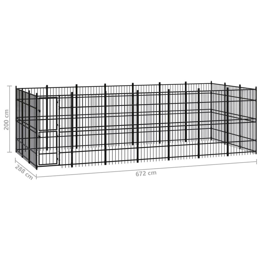 Vidaxl - Chenil d'extérieur pour chiens Acier 19,35 m² vidaXL 3097978 - Imagen 8