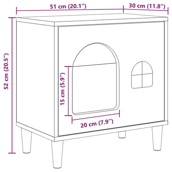 Abri Chat Intérieur Gris Sonoma 52cm pour Chat Texturé Design Durable - ComfortXL Outdoor Living - Image 9
