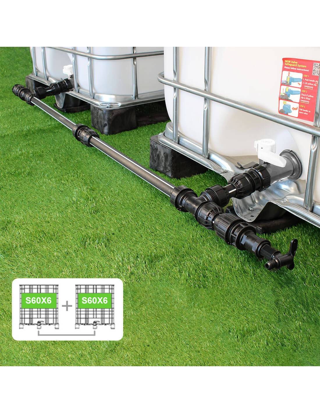 Kit Raccordement 2 Cuves eau 1000 L - S60X6 / S60X6 - Imagen 2