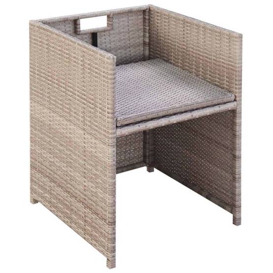 Vidaxl - Ensemble à manger d'extérieur avec coussins 5 pcs Rotin Beige vidaXL 42555 - Image 8
