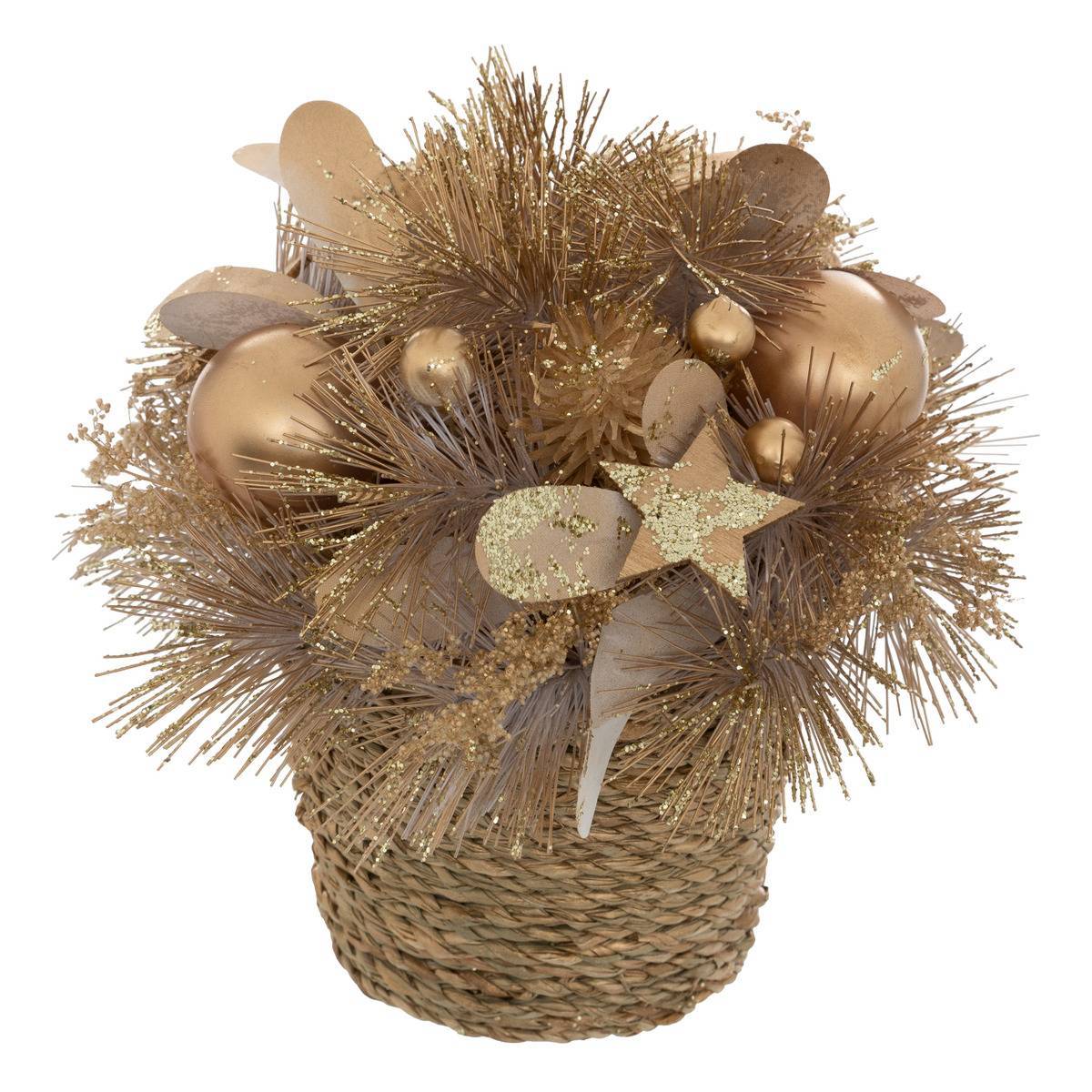 Feeric Christmas - Composition en pot or H. 19 cm - Feeric Lights & Christmas - Image 1