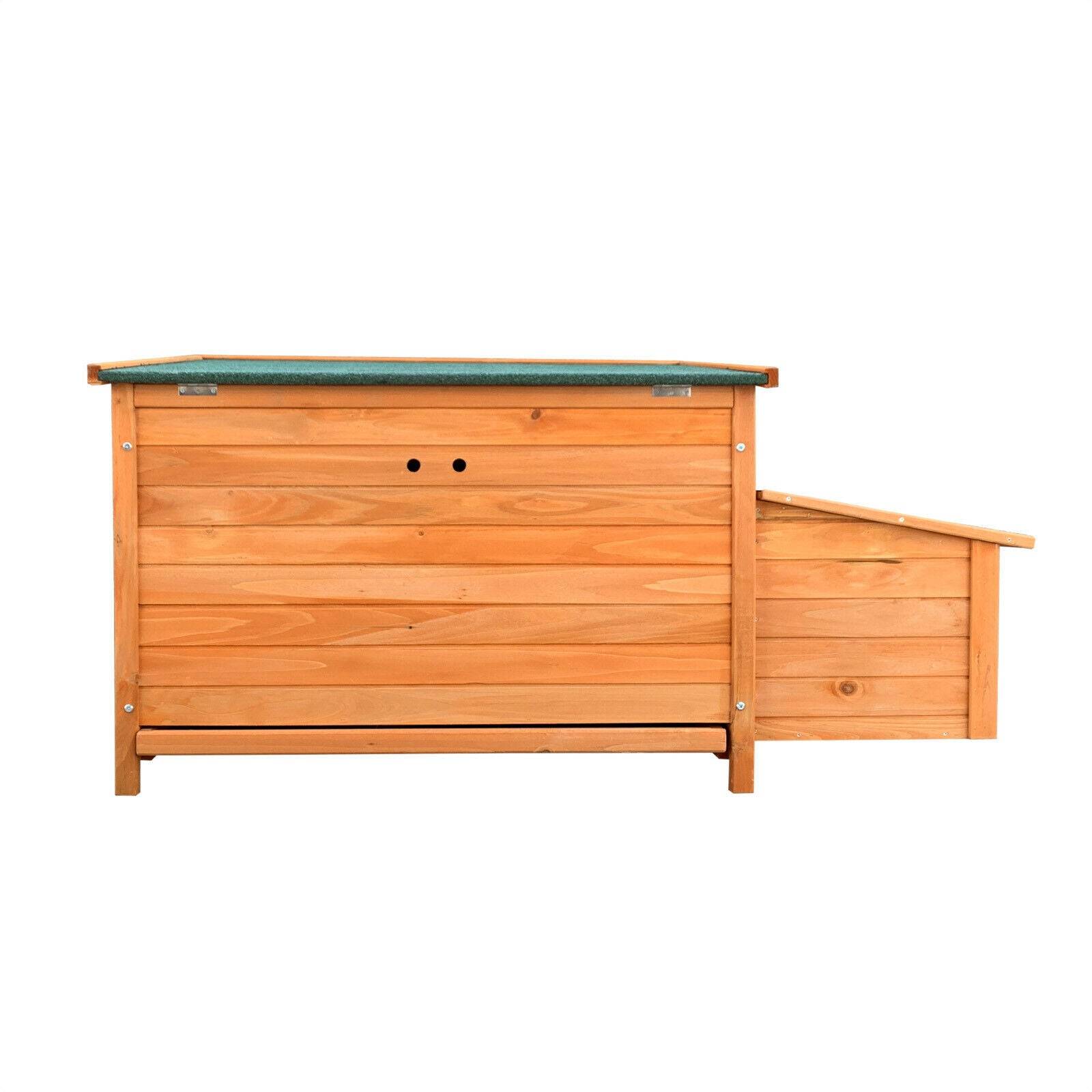 Helloshop26 - Poulailler compact pratique toit hydrofuge avec nichoir 136 cm bois brun - Imagen 4