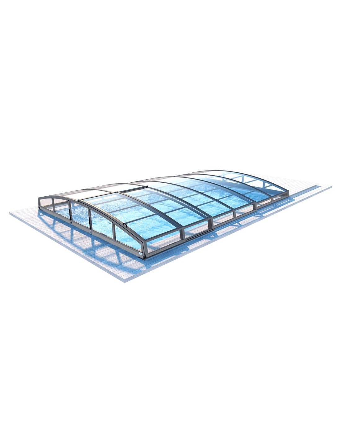 Altanka - Abri de piscine Skyline pour les modèles 4,10x3 m - BAS85, BAS785 - polycarbonate massif 3 mm - Couleur Ral7037 Gris - ECO320 - Imagen 1