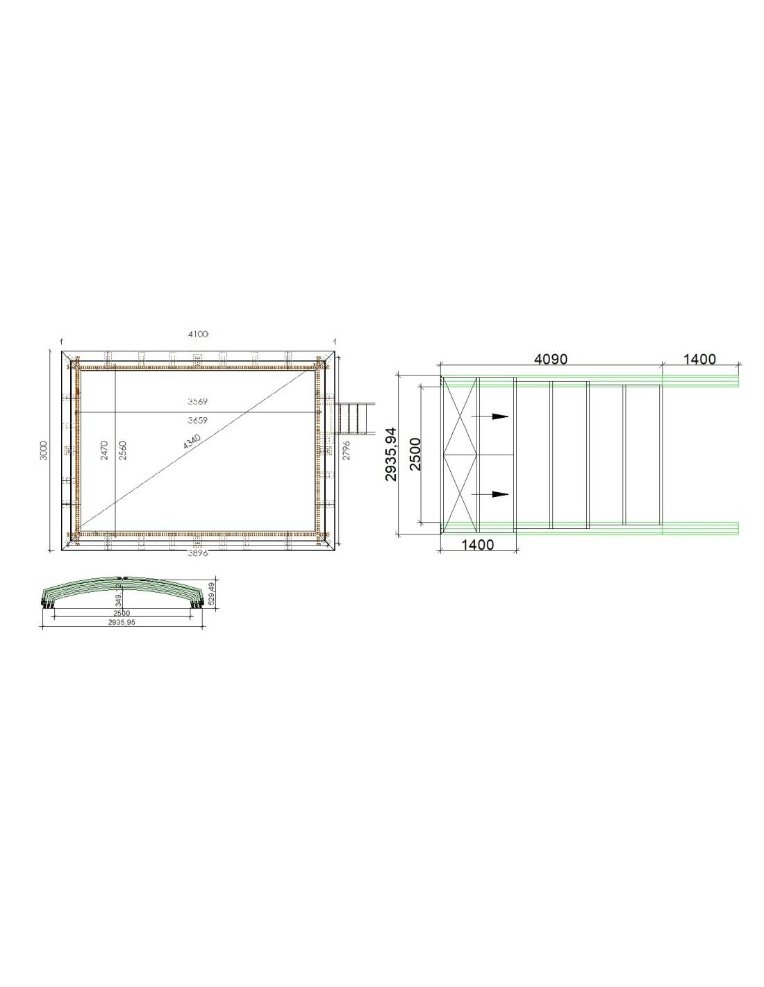 Altanka - Abri de piscine Skyline pour les modèles 4,10x3 m - BAS85, BAS785 - polycarbonate massif 3 mm - Couleur Ral7037 Gris  - ECO320 - Imagen 2