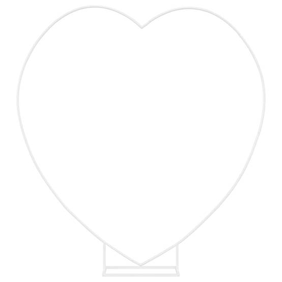 Arche de mariage Cœur en acier blanc pour cérémonie romantique jardin 195x211 cm - ComfortXL Outdoor Living - Image 2