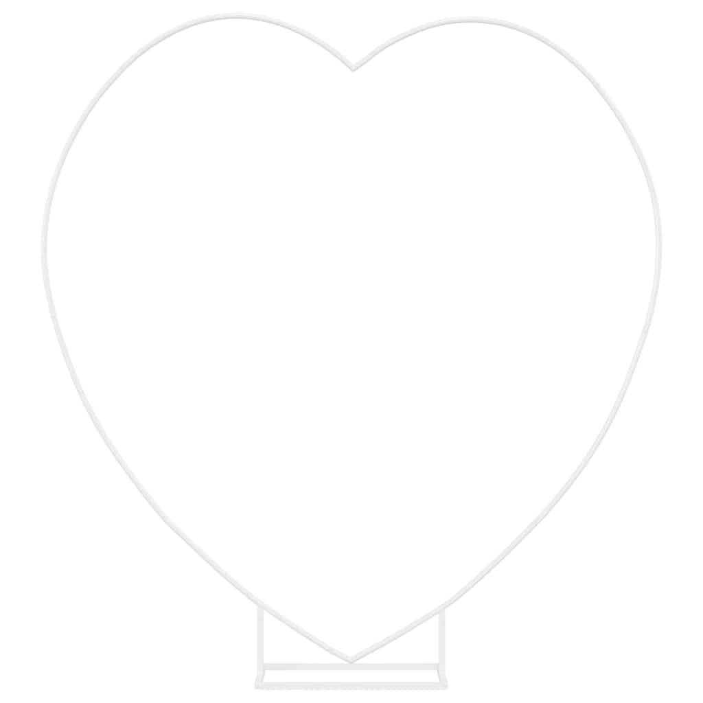Arche de mariage Cœur en acier blanc pour cérémonie romantique jardin 195x211 cm - ComfortXL Outdoor Living - Image 2