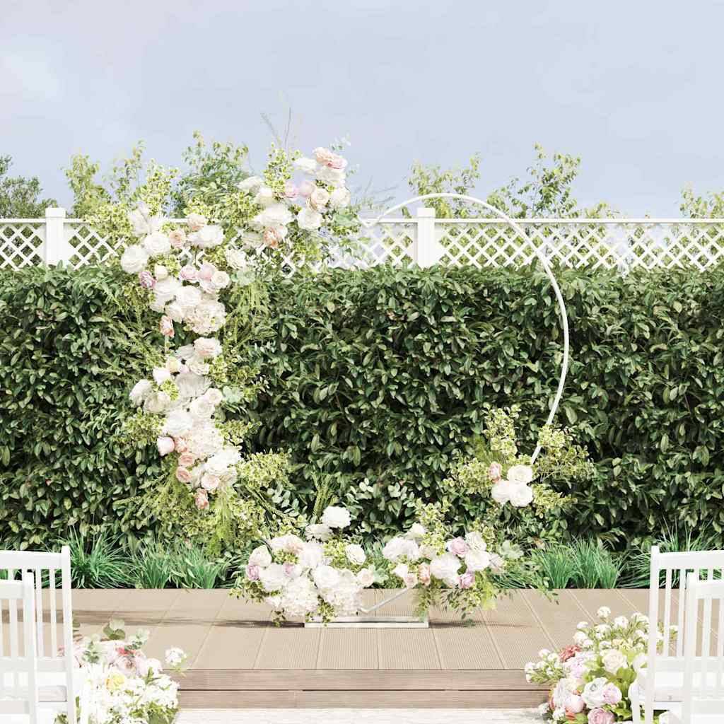 Arche de mariage Cœur en acier blanc pour cérémonie romantique jardin 195x211 cm - ComfortXL Outdoor Living