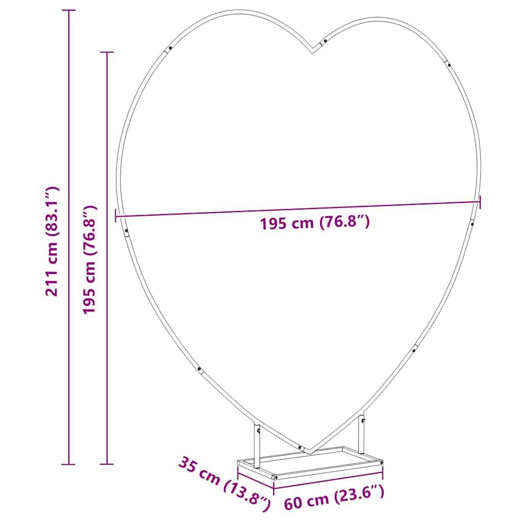 Arche de mariage Cœur en acier blanc pour cérémonie romantique jardin 195x211 cm - ComfortXL Outdoor Living - Image 9