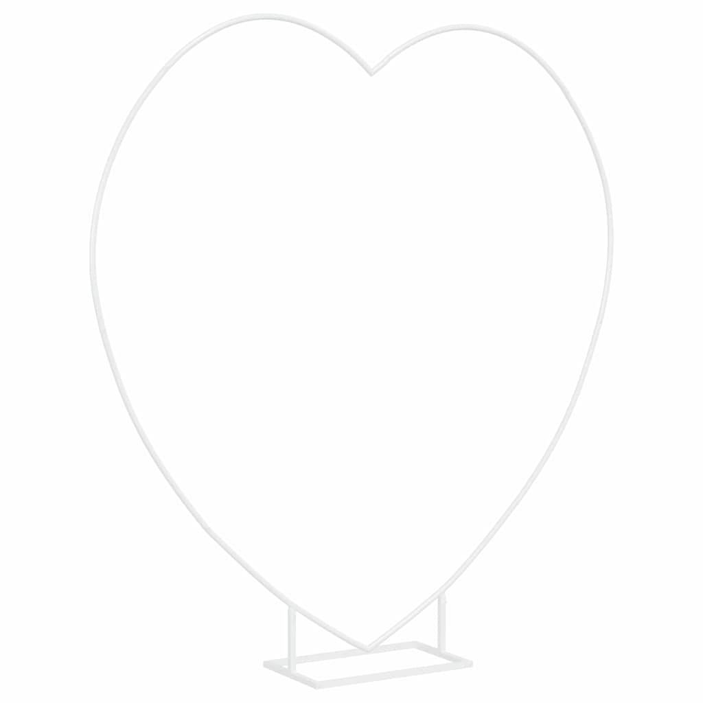 Arche de mariage Cœur en acier blanc pour cérémonie romantique jardin 195x211 cm - ComfortXL Outdoor Living - Image 5