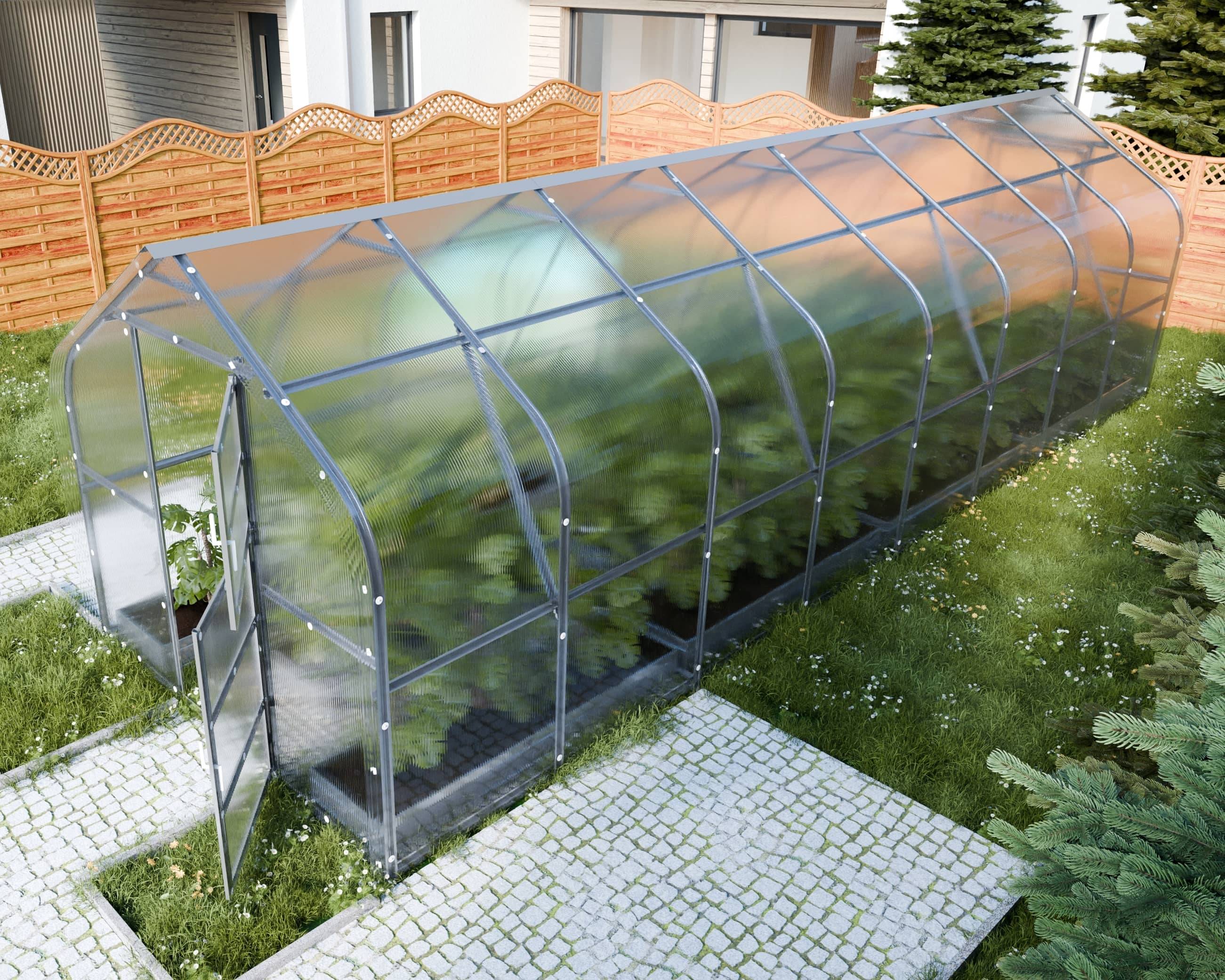 KLASIKA GREENHOUSES - Serre KLASIKA*DROP 20m2, 2,5m x 8m, 4 mm avec revêtement en polycarbonate - Image 1