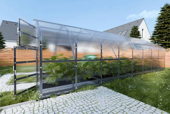 Serre KLASIKA*DROP 20m2, 2,5m x 8m, 4 mm avec revêtement en polycarbonate - Image 2