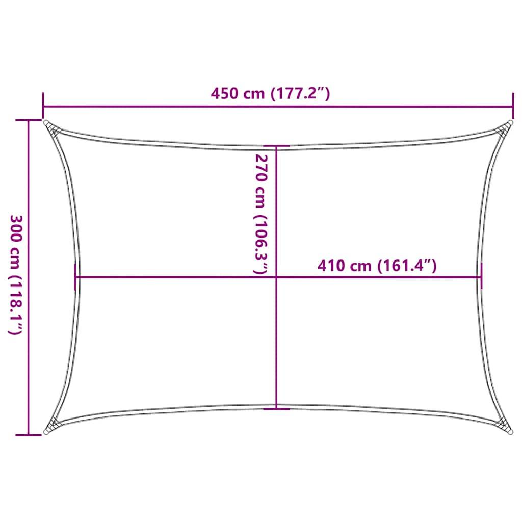 Voile d'ombrage PEHD taupe 300 x 450 cm - PANGIVO - Image 9