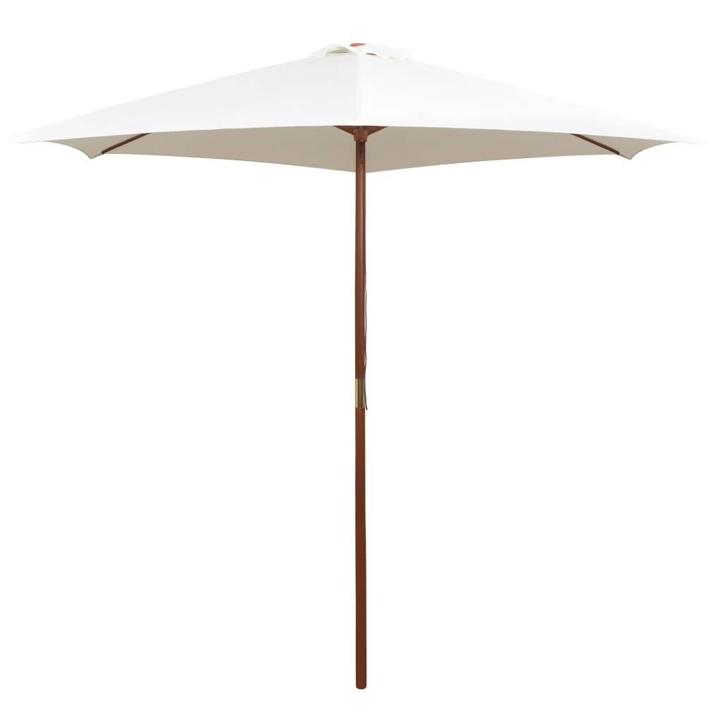 Maison Chic - Parasol - parasol de jardin - parasol d'extérieur avec poteau en bois 270 x 270 cm Blanc crème - MEUBLE PRO - Image 2