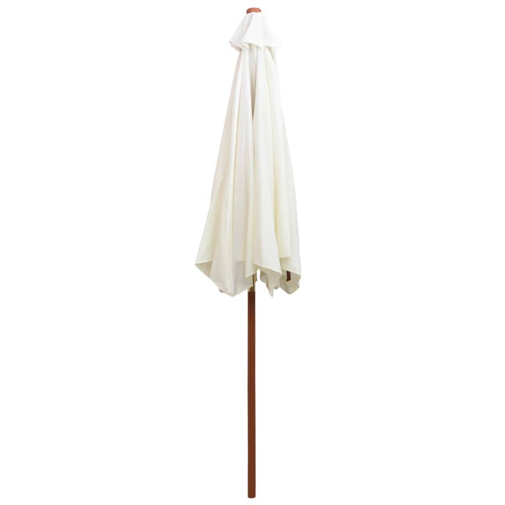 Maison Chic - Parasol - parasol de jardin - parasol d'extérieur avec poteau en bois 270 x 270 cm Blanc crème - MEUBLE PRO - Image 4