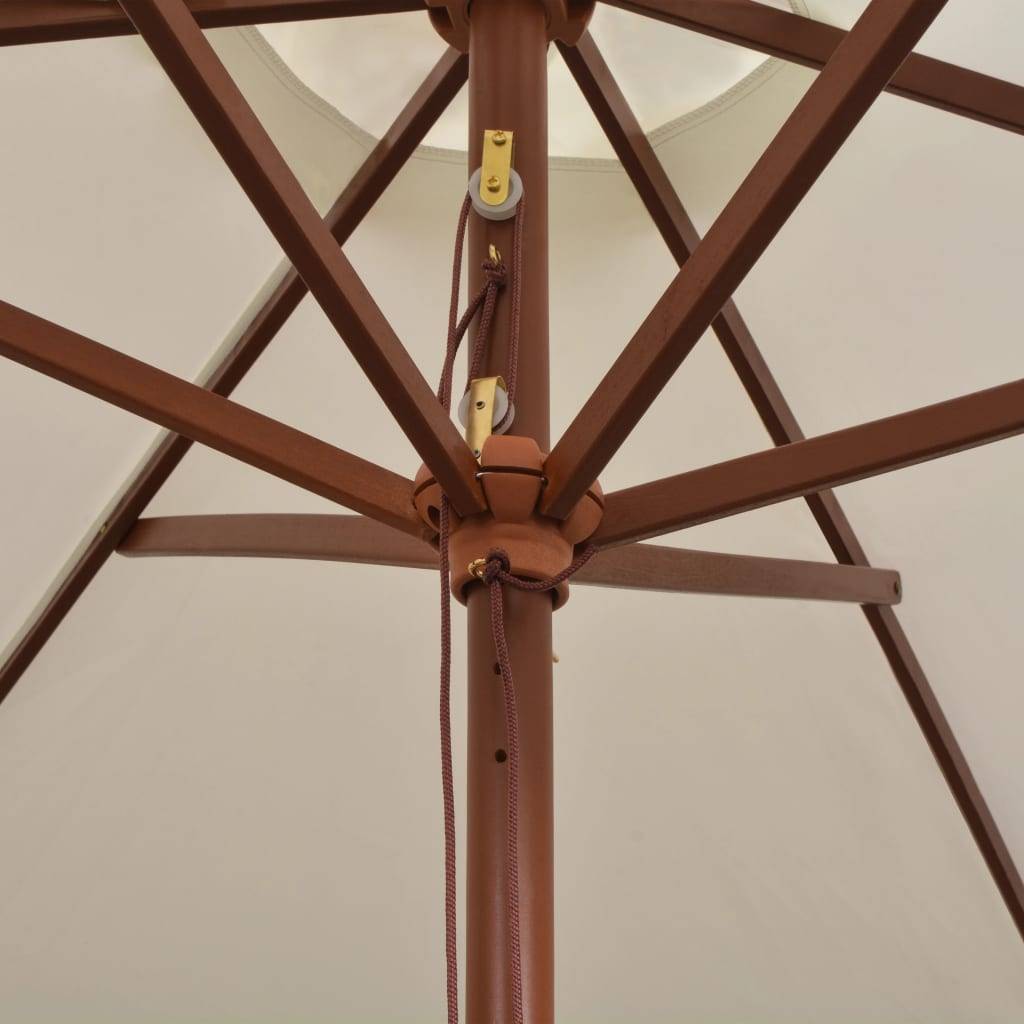 Maison Chic - Parasol - parasol de jardin - parasol d'extérieur avec poteau en bois 270 x 270 cm Blanc crème - MEUBLE PRO - Image 5