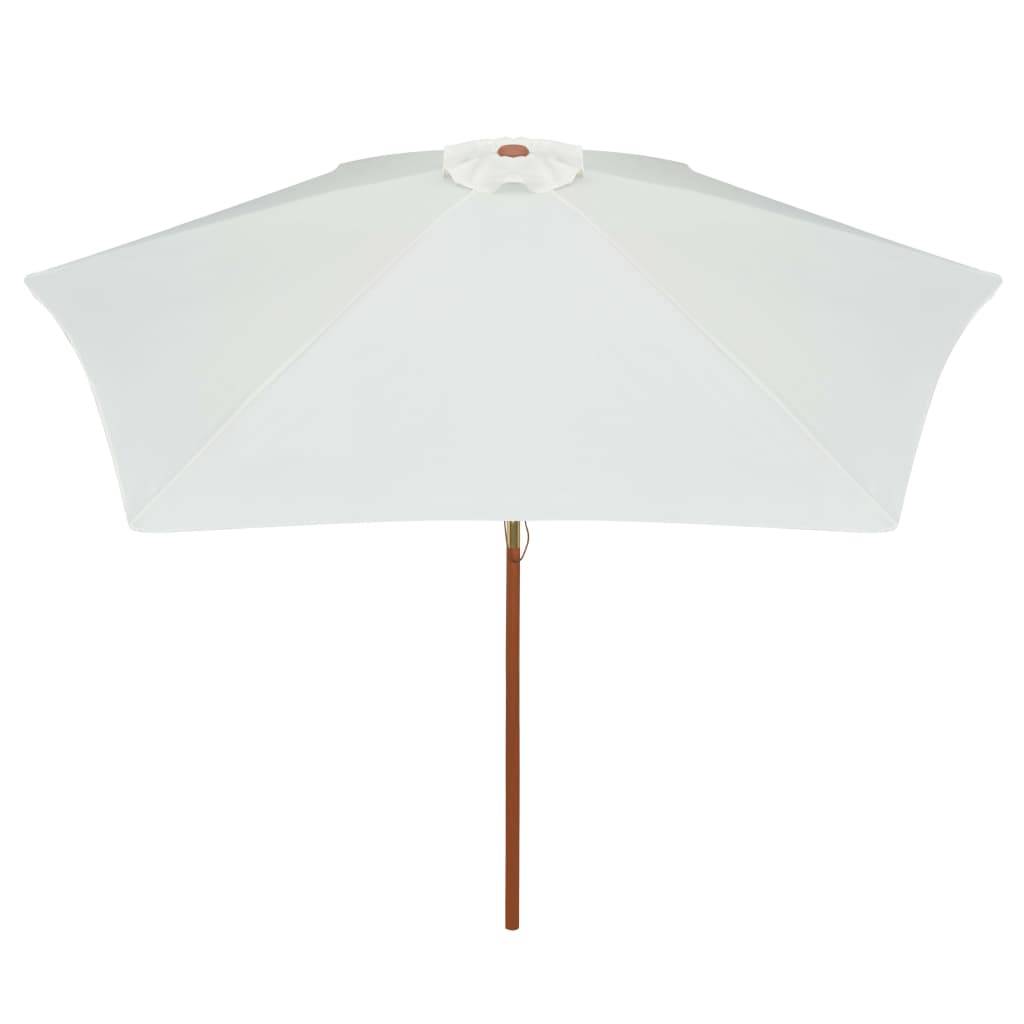 Maison Chic - Parasol - parasol de jardin - parasol d'extérieur avec poteau en bois 270 x 270 cm Blanc crème - MEUBLE PRO - Image 3