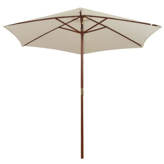 Maison Chic - Parasol - parasol de jardin - parasol d'extérieur avec poteau en bois 270 x 270 cm Blanc crème - MEUBLE PRO - Image 1