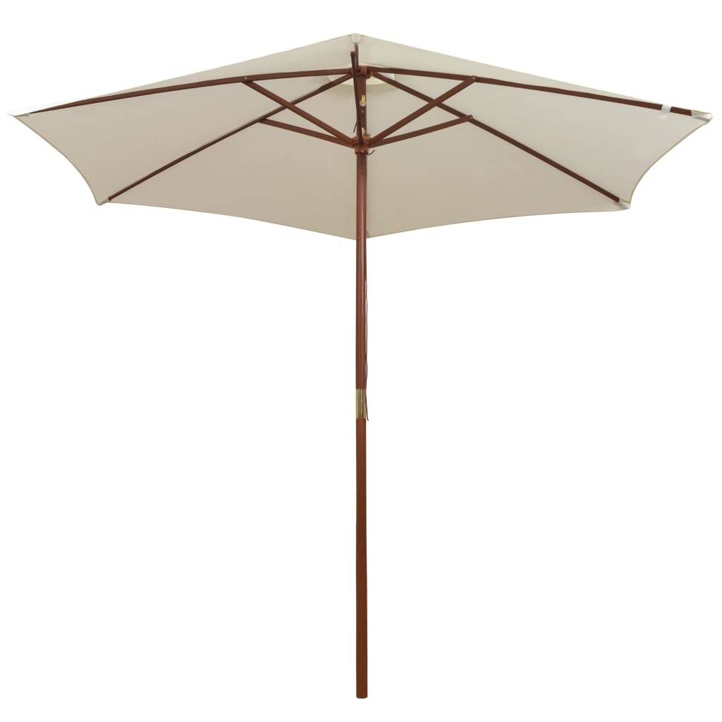 Maison Chic - Parasol - parasol de jardin - parasol d'extérieur avec poteau en bois 270 x 270 cm Blanc crème - MEUBLE PRO - Image 1