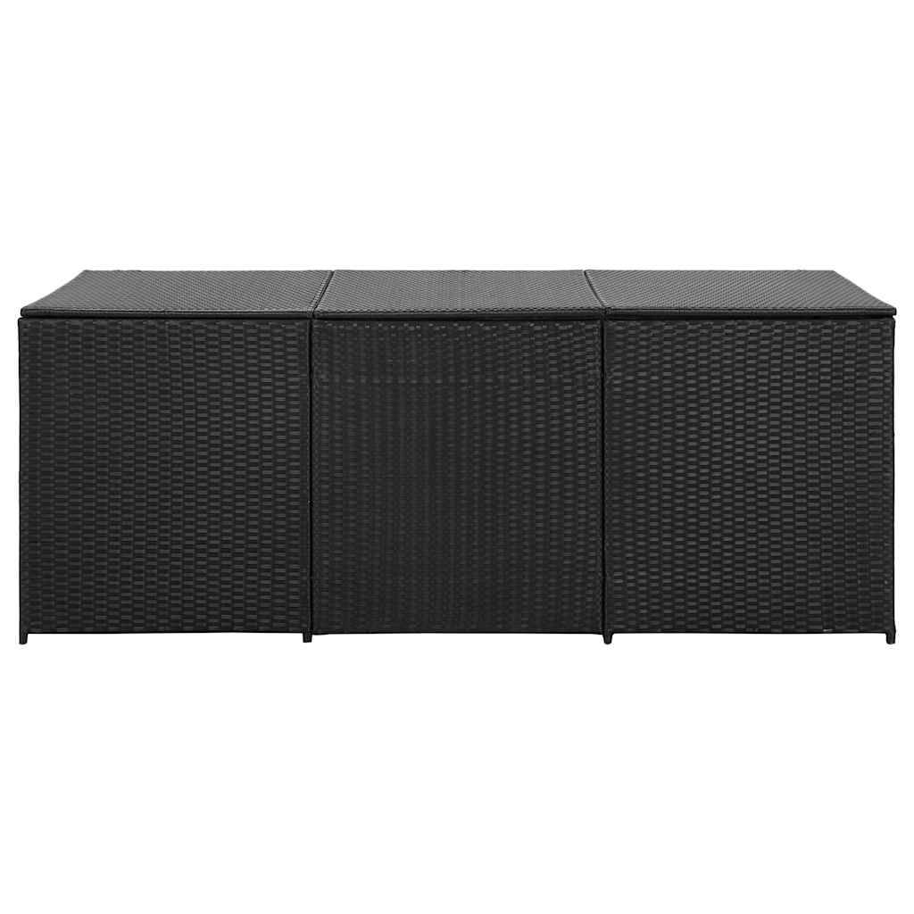 Vidaxl - Boîte de rangement de jardin Résine tressée 180x90x70 cm Noir vidaXL 46477 - Imagen 5