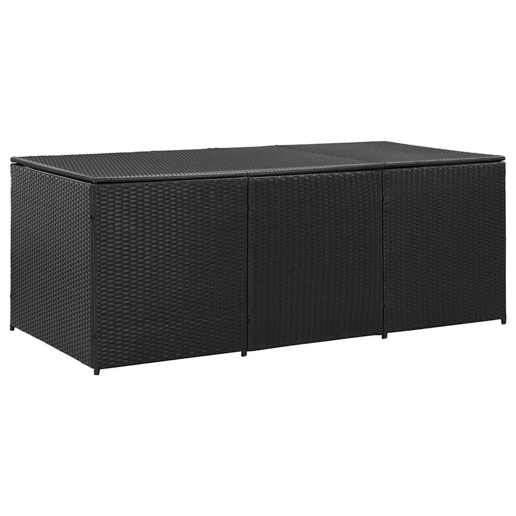 Vidaxl - Boîte de rangement de jardin Résine tressée 180x90x70 cm Noir vidaXL 46477 - Imagen 2
